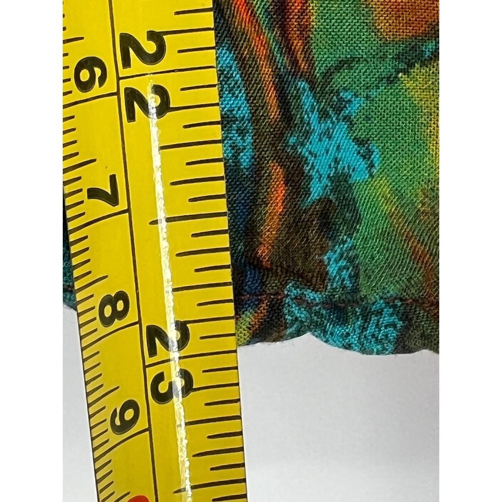 Unique Spectrum Floral Crochet Trim Blouse Short Sleeve Top Orange Red L - Picture 3 of 9